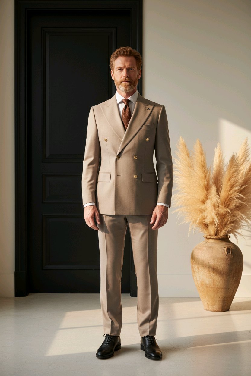 Costumes Croisés  6 boutons  Pour Hommes  chic  et  elegant