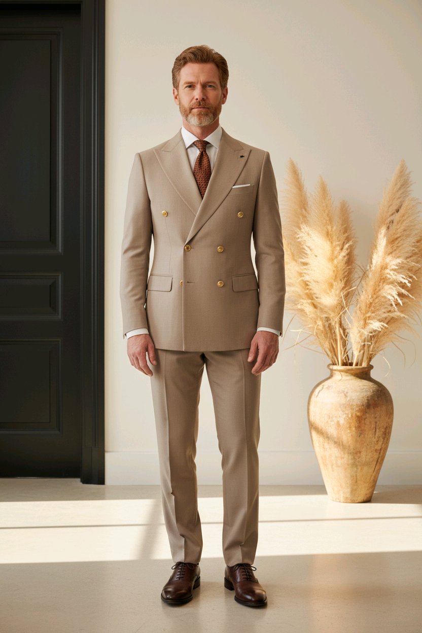Costumes Croisés  6 boutons  Pour Hommes  chic  et  elegant