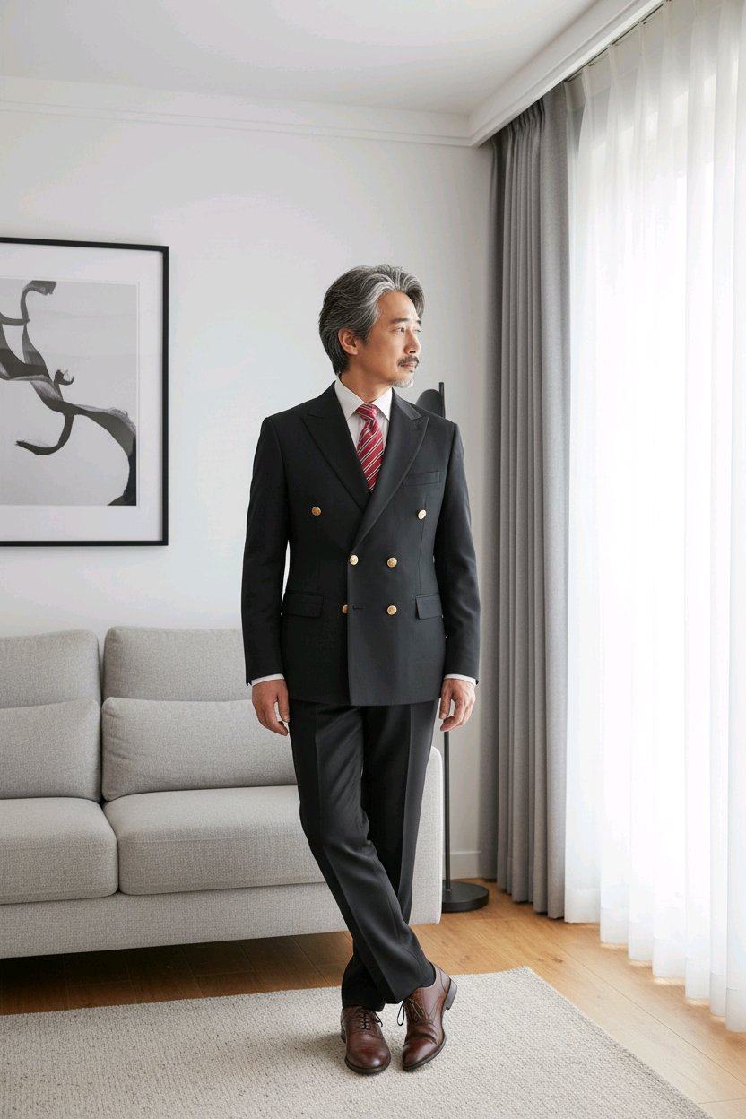 Costumes  Croisés  6 boutons  Pour Hommes  chic  et  elegant