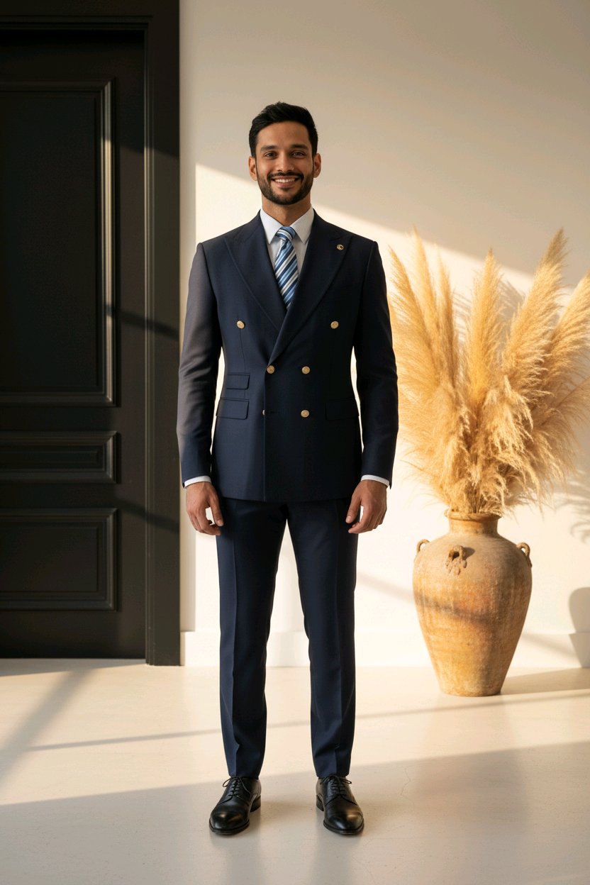 Costumes Croisés  6 Boutons  Pour Hommes  chic  et  elegant