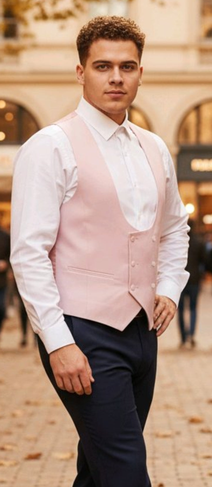 Gilets  croisés  6 Boutons  Pour Hommes  chic  et  elegant