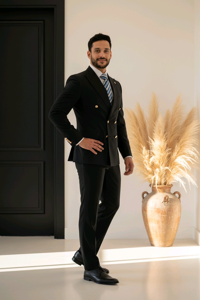 Costumes Croisés  6 Boutons  Pour Hommes  chic  et  elegant